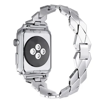 Banda Para a Apple Watch6 5 4 3 2 1 42mm 38mm 40MM 44MM de Metal de Aço Inoxidável Pulseira Bracelete Pulseira para o iWatch Série de Acessórios