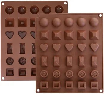 2 Pack De Silicone De Chocolate, Geléia, Doces Molde, Bolo Assar Molde, De 30 De Cavidade De Chocolate Do Molde De Decoração Do Bolo De Ferramentas