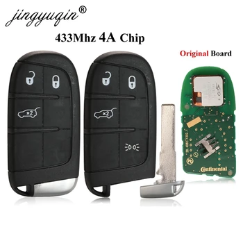 Jingyuqin Inteligente Remoto chaveiro 433MHz 4A Chip 3/4 Botão para Fiat 500 500 LITROS de 500X 2016+ SIP22 Lâmina Original KeylessGo Fob Controle