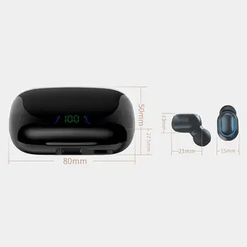 Bluetooth 5.0 Fones de ouvido 1800mAh Caixa de Carregamento TWS sem Fio de Fone de ouvido 9D Estéreo de Esportes Impermeável Fones de ouvido Fones de ouvido Com Microfone