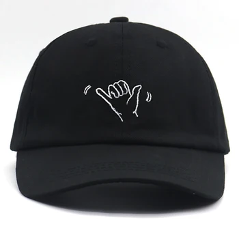 Bordados Shaka Sinal de boné de algodão puro black fashion pai chapéus dedo gestrue hip hop snapback chapéu para homens mulheres