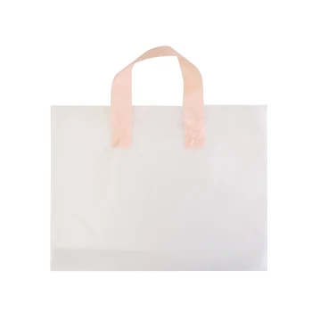48PCS saco de plástico Transparente com Roupa de Plástico Saco Plástico Impresso Dom Bolsa de Loja de Roupas por Pacotes, Sacos de Compras com Alça