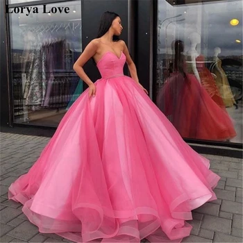 Cor-de-rosa Vestidos de Quinceanera 2020 Vestido de baile de Tule 15 anos Flores Fofas de Coral Vestido de Noite Doce 18 De Vestidos Azuis Longo Vestido de Baile