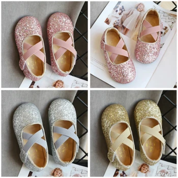 Sapatos de crianças para o Bebê Meninas Prewalker Sapatos de Ouro, Prata, Cristal, a Princesa Sapatos Sapatos leves 2~10 anos de Idade Anti-escorregadias Exclusiva para Crianças