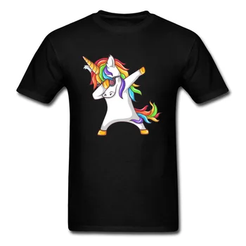 Enxugando Unicórnio 2018 Dança T-Shirt dos Homens arco-íris de desenhos animados T-shirt Cavalo Bonito Impresso Festa de Aniversário, Presente de Roupas Personalidade