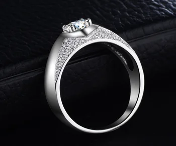 CC S925 Anéis de Prata Para os Homens Noivo de Jóias de Casamento Noivado Hombre Anel de Transporte da Gota de Amor Promessa de Jóias de Moda CC699
