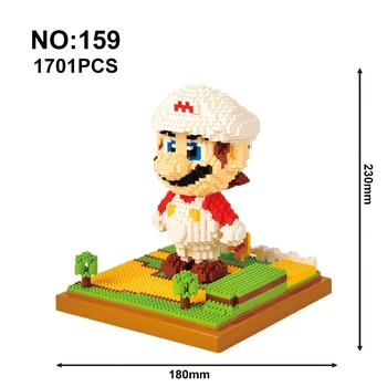 Super Mario Figuras Modelo de Blocos de Construção de desenhos animados Anime Mario Bros Yoshi Montado Mini-Tijolo Juguetes Brinquedos para Crianças