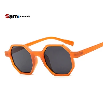 Samjune Hexágono Pequeno Óculos de sol das Mulheres do Vintage Irregular de Óculos de Sol UV400 Tons Retrô 2018 Novo Óculos de Acessórios