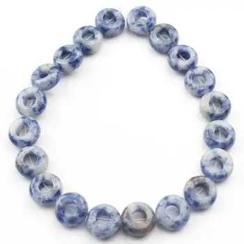 Grânulos de Pedra Natural Azul Sodalite Turquesas Agates Círculo de Grânulos de 4*10mm DIY Pulseira 7.5