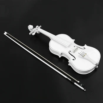 NOVO-Estudante de Violino 4/4 Completo Tamanho Violino Violino Definido Criança Iniciante Branco Violino