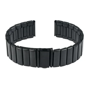 De Aço inoxidável do Bracelete 22mm para LG G Assista W100 / R W110 / Urbano W150 Seixo / Hora do Relógio de Aço Banda Black Strap Prata
