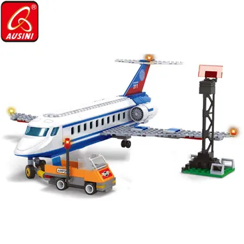 AUSINI Tamanho Grande, companhias Aéreas Avião Blocos de Construção de Brinquedos para Crianças de Cidade de Construção de Aeronaves do Aeroporto de Carro de Passageiros Tijolos