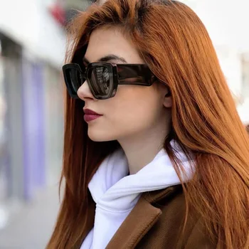 Irregular Quadrado Preto, Óculos de sol dos Homens Semana de Moda de Milão 2020 Luxo Designer da Marca Celebridade Tons Grossos Óculos de Armação de UV400