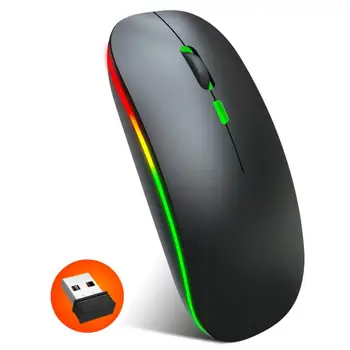 Mouse sem fio M40 2,4 G Colorido Luminoso Recarregável Mudo Ultra-fino Para Notebook PC Desktop do Office Portátil Mouses Ópticos