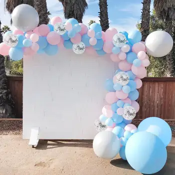 141pcs Azul Macaron de Arco de Balão de Aniversário, Decoração para uma Festa de Crianças para Adultos de Casamento Festa de Aniversário de Suprimentos Bola de Garland Chuveiro de Bebê Deco