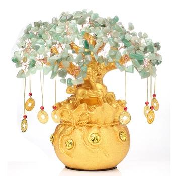 Natural Dongling jade, quartzo, pedra preciosa de cristal sorte de árvore do reiki cura de feng shui decoração