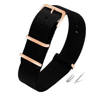 Colorida pulseira de nylon rosa com anéis de ouro da otan de nylon, cintas de perlon pulseira bracelete da forma para homens e mulheres