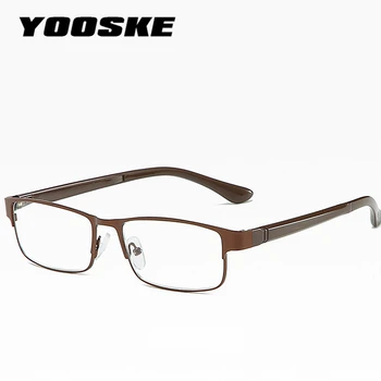 YOOSKE Homens de Negócios Óculos de Leitura para o Leitor de Mens de Aço Inoxidável com Presbiopia Vidros ópticos +1.0 1.5 2.0 2.5 3 3.5 4.0