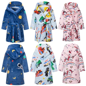 2020 novas Unicórnio com capuz para crianças, roupão de banho do bebê arco-íris, roupão de meninos e meninas de pijama pijama crianças de pijamas 2-10 anos