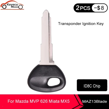 KEYECU Nova Marca de Substituição de Ignição por Transponder de chaveiro para Mazda MVP 626 MX5 Miata 2000 2001 2002 2003 ID8C Chip MAZ13 Lâmina