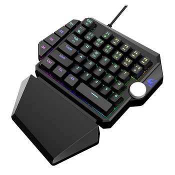 Mechanical Gaming Keyboard K5 Uma Mão RGB Contraluz w/ 35 Teclas de Macro Descanso de Pulso Domésticos, Acessórios de Computador