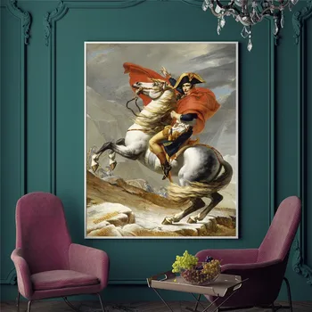 Clássica pintura a Óleo Napoleão Bonaparte Retrato de Cavalo de Lona Cartazes Impressões de Arte de Parede de Imagem para a Sala de Casa Decorações