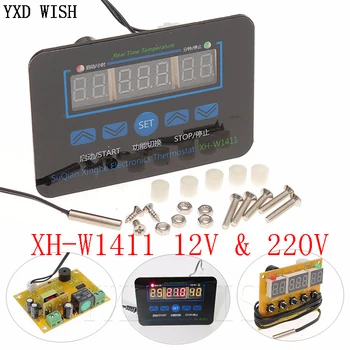 XH-W1411 Termostato Digital LED o Controlador de Temperatura W1411 220V 12V 10A Mudar Termômetro Inteligente Regulador de Temperatura