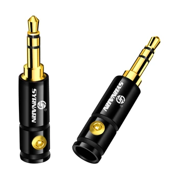 SYRNARN 10pcs jack de áudio de 3,5 mm fone de ouvido de 3 pólos banhado a ouro de 3,5 plug conector shell de alumínio e parafuso de trava de fixação do cabo de 6mm