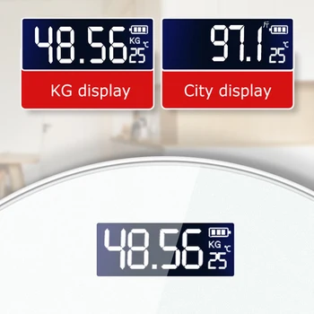 Casa de banho Escala do Corpo Escalas de Peso Rodada LED Digital Balanças de Pesagem Balanças Eletrônicas Banheira Escala Com indicação de Temperatura