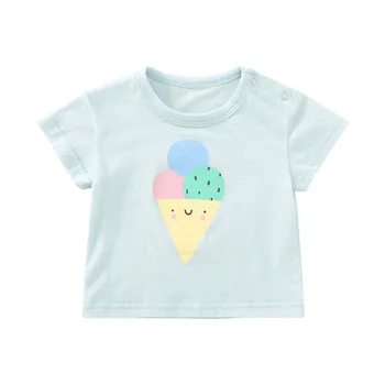 Pureborn da Criança do Bebê do Unisex Tees de Verão do Algodão Respirável Manga Curta Roupas de Bebê Variedade Imprime Menino Menina Tops, T-shirts